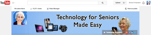 YouTube Header for http://YouTube.com/TechnologyforSeniors
