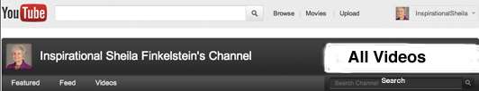 YouTube header for all videos on Inspirational Sheila's Channel
